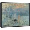 imageWieco Art Extra Large Black Framed Art Impression Sunrise of Claude Monet Famous Paintings Reproduction Seascape Artwork Pictures on Canvas Wall Art for Home Decorations Black328L x 328W
