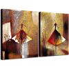 imageWieco Art Framed Art Ballet Dancers 100 Hand Painted Paintings Abstract Canvas Wall Art for Home Decor with Black Frame20x24inchx2pcs50x60cmx2pcs
