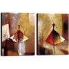 imageWieco Art Framed Art Ballet Dancers 100 Hand Painted Paintings Abstract Canvas Wall Art for Home Decor with Black Frame24x32inchx2pcs60x80cmx2pcs