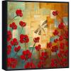 imageWieco Art Framed Art Dragonfly Floral Oil Paintings on Canvas Wall Art for Bedroom Home Decorations Modern 100 Hand Painted Stretched Abstract Flowers Artwork with Black Frame25L x 25W