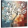 imageWieco Art Framed Art Morning Glory Modern Abstract White Flowers Oil Paintings on Canvas Wall Art Floral Artwork for Living Room Bedroom Home Office Decorations Wall Decor32L x 32W