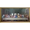 imageWieco Art Framed Canvas Prints the Last Supper by Leonardo Da Vinci Classic Art Reproductions Jesus Canvas Wall Art for Home Decoration Bronze Gold Frame41L x 21W