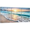 imageWieco Art Framed Wall Art 3 Panels Blue Beach Canvas Art for Home Decor Sea View Sunset White Wave Beach Pictures on Canvas Prints Artwork for Wall Decor Living Room Decorations16x24inchx3pcs 40x60cmx3pcs