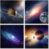 imageWieco Art Framed Wall Art 4 Panels Contemporary Star Sky Pictures Astronomy Artwork Modern Canvas Prints Space Pictures Universal Magic Power for Bedroom Home Decorations12x12inchx4pcs 30x30cmx4pcs