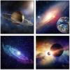 imageWieco Art Framed Wall Art 4 Panels Contemporary Star Sky Pictures Astronomy Artwork Modern Canvas Prints Space Pictures Universal Magic Power for Bedroom Home Decorations20x20inchx4pcs 50x50cmx4pcs