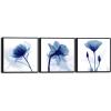 imageWieco Art Framed Wall Art Blue Abstract Flowers 3 Panels Canvas Prints Home Art Modern Artwork Wall Pictures for Living Room Bedroom and Home Decorations Black Frame20x20inchx3pcs Framed