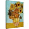 imageWieco Art Framed Wall Art Canvas Prints of Sunflower by Vincent Van Gogh Paintings Reproduction Abstract Wall Decorations for Living Room Golden Frame16L x 12W