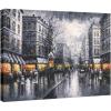 imageWieco Art Framed Wall Art Paris Street View City Canvas Prints By Decorative Landscape Oil Paintings reproduction for Living Room Home Decorations Modern Contemporary Cityscape Artwork Bronze Gold236L x 32W