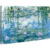 imageWieco Art Large Framed Wall Art Water Lilies by Claude Monet Canvas Print Paintings Reproduction Modern Canvas Wall Art for Living Room Decoration Abstract Artwork Silver Frame48L x 36W