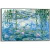 imageWieco Art Large Framed Wall Art Water Lilies by Claude Monet Canvas Print Paintings Reproduction Modern Canvas Wall Art for Living Room Decoration Abstract Artwork Silver Frame483L x 324W