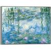 imageWieco Art Large Framed Wall Art Water Lilies by Claude Monet Canvas Print Paintings Reproduction Modern Canvas Wall Art for Living Room Decoration Abstract Artwork Silver Frame41L x 30W
