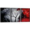 imageWieco Art Large Size Framed Art Canvas Art Prints Wall Art the Cloud Tree Abstract Pictures Paintings for Bedroom Home Office Decorations Contemporary Artwork 3 Panels Black Frames20x28inchx3pcs Framed