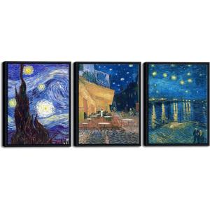 imageWieco Art Black Framed 3 Piece Witch and Skeleton UkiyoE by Utagawa Takiyasha Historic Cultural Illustrations for Living Room Bedroom Home Decorations ArtworkVan Gogh Paintings
