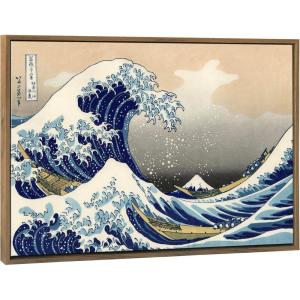 imageWieco Art Extra Large Black Framed Art Great Wave of Kanagawa Katsushika Hokusai Canvas Prints Wall Art Abstract Seascape Paintings for Living Room Home Decorations24L x 16W