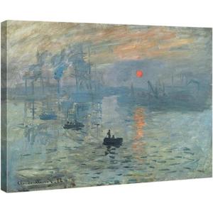 imageWieco Art Extra Large Black Framed Art Impression Sunrise of Claude Monet Famous Paintings Reproduction Seascape Artwork Pictures on Canvas Wall Art for Home Decorations Black24L x 20W