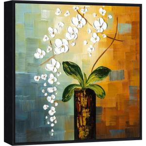 imageWieco Art Framed Art Beauty of Life 100 HandPainted Modern Artwork Abstract Floral Oil Paintings on Canvas Wall Art for Home Decorations Wall Decor Stretched with Black FrameBlack Frame
