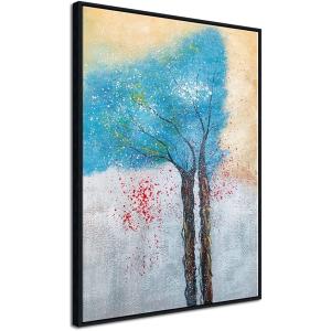imageWieco Art Framed Art Tree of Life Pure HandPainted Paintings on Canvas Abstract Canvas Wall Art for Living Room Bedroom Wall Decor Stretched with Black Frame