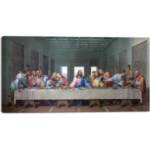 imageWieco Art Framed Canvas Prints Wall Art the Last Supper by Leonardo Da Vinci Classic Art Reproductions Jesus Canvas Wall Art for Home Decoration32x16inchx1pc80x40cmx1pc