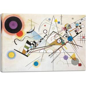 imageWieco Art Framed Canvas Wall Art Gewebe 1923 by Wassily Kandinsky Classic Famous Abstract Paintings Reproductions Canvas Wall Art for Home DecorationArtwork1