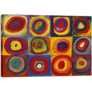 imageWieco Art Framed Canvas Wall Art Gewebe 1923 by Wassily Kandinsky Classic Famous Abstract Paintings Reproductions Canvas Wall Art for Home DecorationArtwork2
