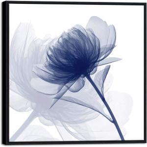 imageWieco Art Framed Wall Art Blue Flickering Flower Abstract Canvas Art Large Floral Pictures Prints on Canvas Modern Artwork for Living Room Decoration Bedroom Home Decor