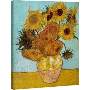 imageWieco Art Framed Wall Art Canvas Prints of Sunflower by Vincent Van Gogh Paintings Reproduction Abstract Wall Decorations for Living Room Golden Frame236L x 24W