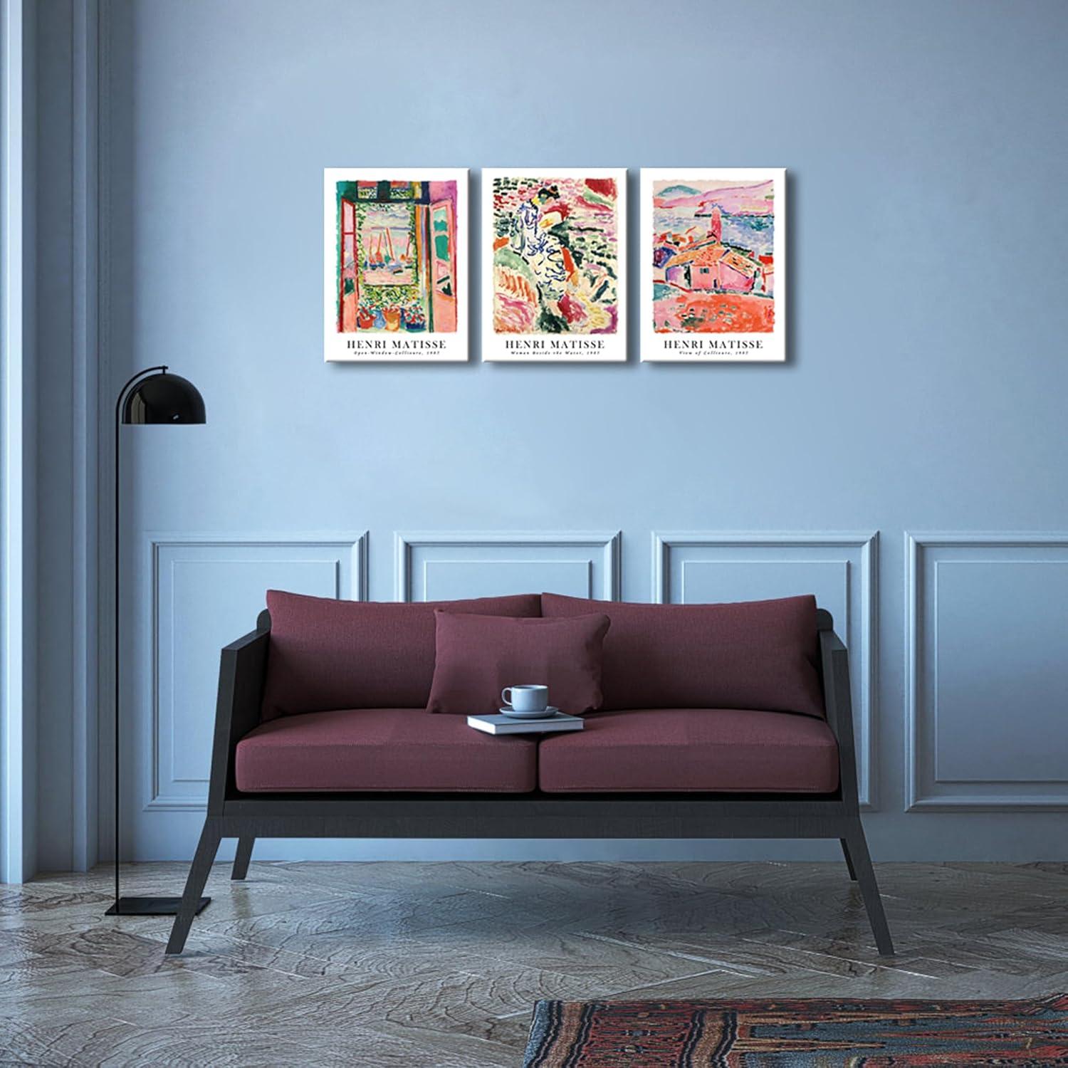 imageWieco Art 3 Piece Henri Mattise Canvas Wall Art Abstract Colorful Matisse Posters Canvas Prints for Wall and Home Office Decorations12x16inchx3pcs30x40cmx3pcs