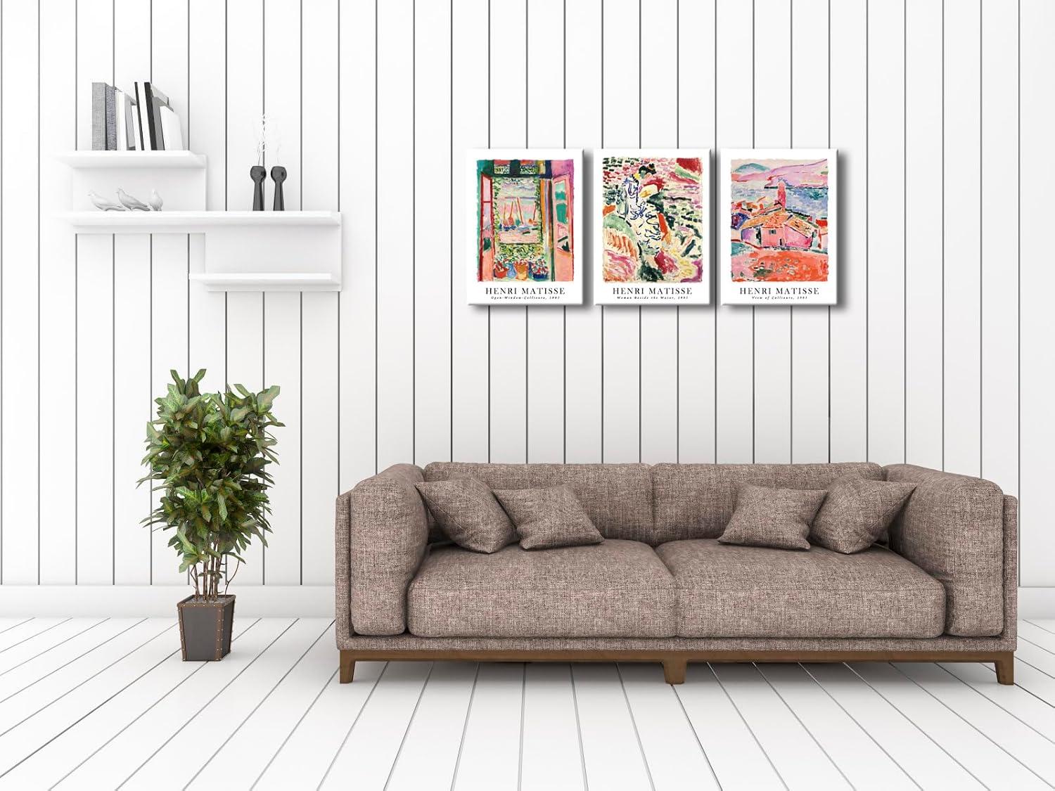 imageWieco Art 3 Piece Henri Mattise Canvas Wall Art Abstract Colorful Matisse Posters Canvas Prints for Wall and Home Office Decorations12x16inchx3pcs30x40cmx3pcs