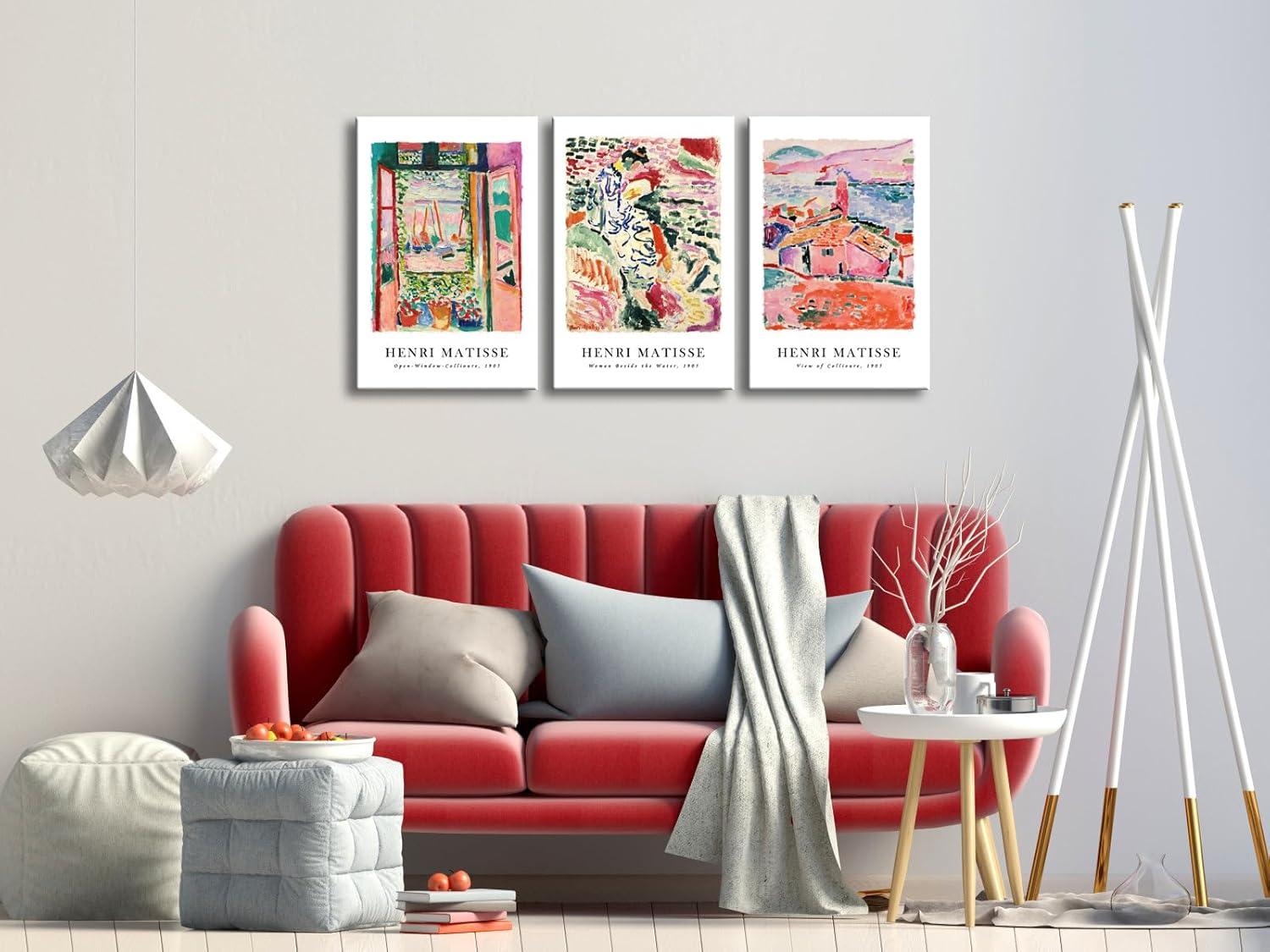imageWieco Art 3 Piece Henri Mattise Canvas Wall Art Abstract Colorful Matisse Posters Canvas Prints for Wall and Home Office Decorations16x24inchx3pcs40x60cmx3pcs