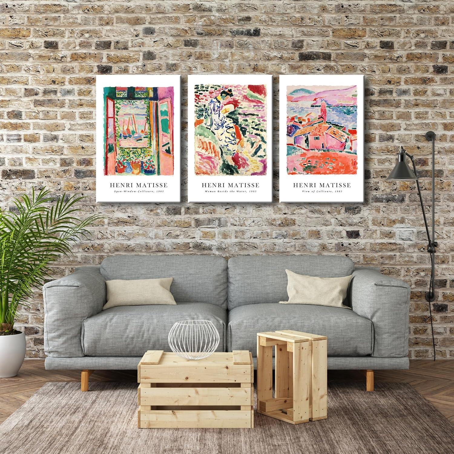 imageWieco Art 3 Piece Henri Mattise Canvas Wall Art Abstract Colorful Matisse Posters Canvas Prints for Wall and Home Office Decorations16x24inchx3pcs40x60cmx3pcs