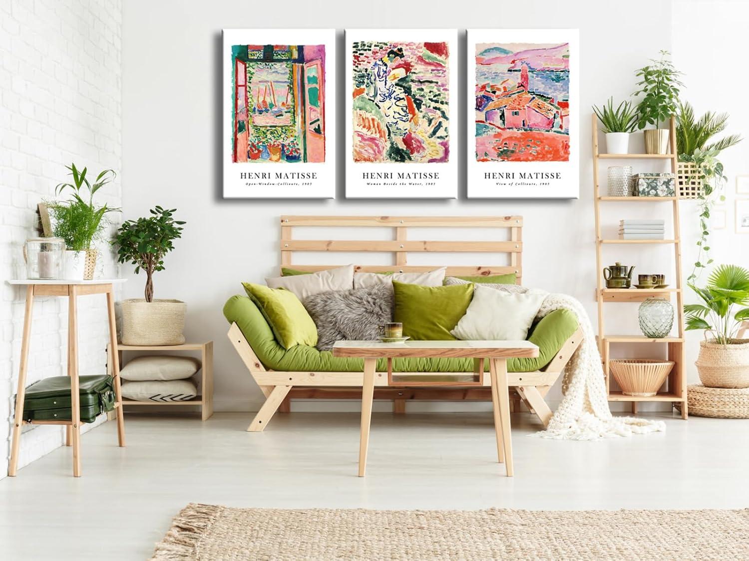 imageWieco Art 3 Piece Henri Mattise Canvas Wall Art Abstract Colorful Matisse Posters Canvas Prints for Wall and Home Office Decorations16x24inchx3pcs40x60cmx3pcs