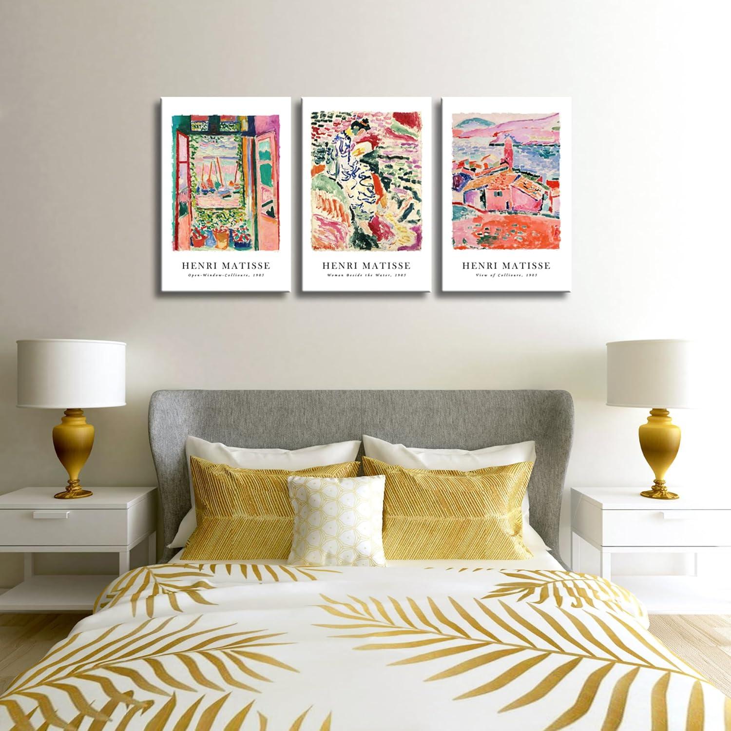 imageWieco Art 3 Piece Henri Mattise Canvas Wall Art Abstract Colorful Matisse Posters Canvas Prints for Wall and Home Office Decorations16x24inchx3pcs40x60cmx3pcs