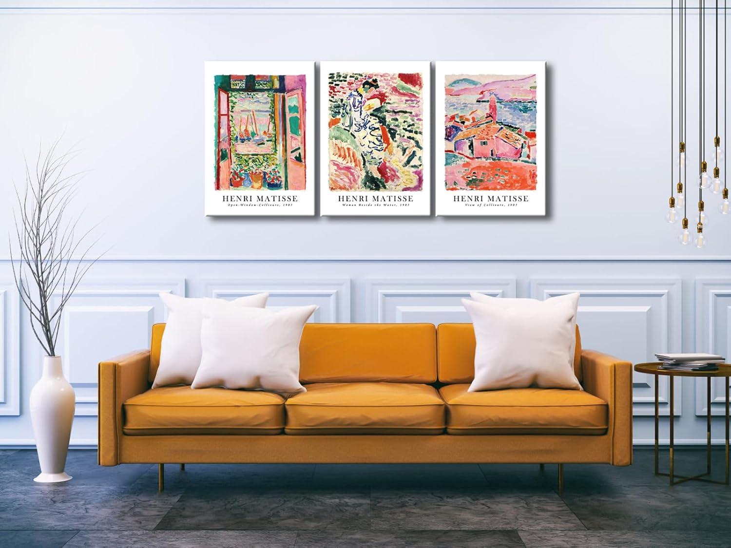 imageWieco Art 3 Piece Henri Mattise Canvas Wall Art Abstract Colorful Matisse Posters Canvas Prints for Wall and Home Office Decorations20x28inchx3pcs50x70cmx3pcs