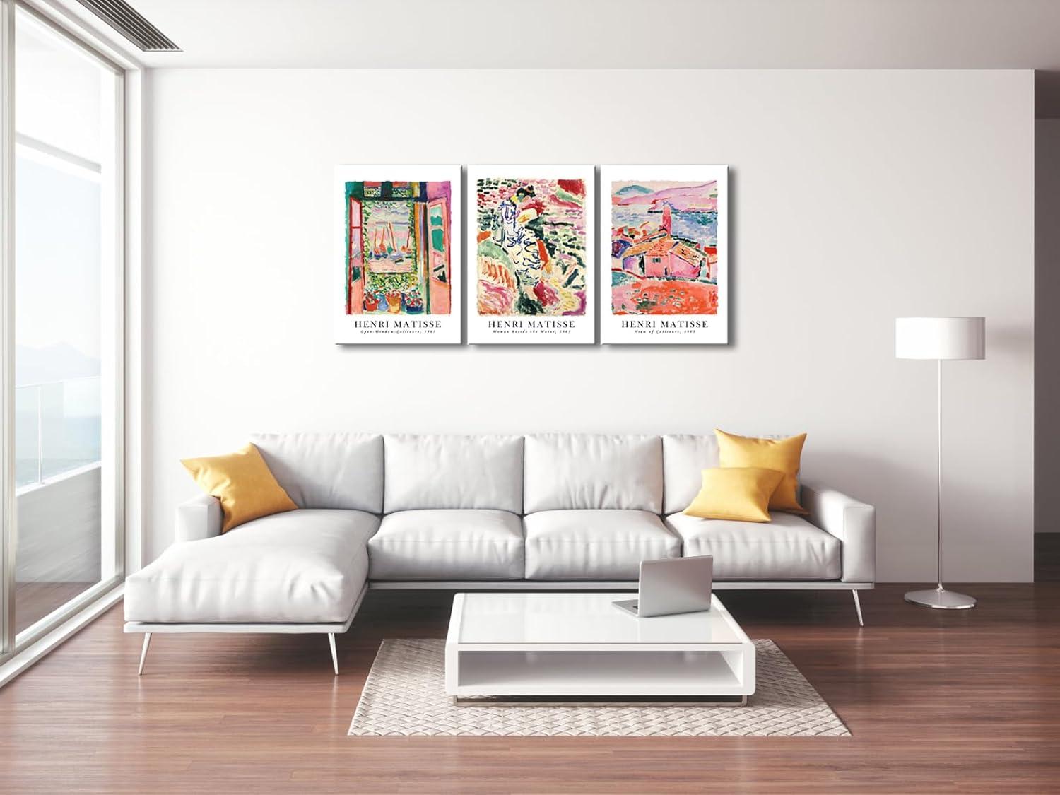 imageWieco Art 3 Piece Henri Mattise Canvas Wall Art Abstract Colorful Matisse Posters Canvas Prints for Wall and Home Office Decorations20x28inchx3pcs50x70cmx3pcs