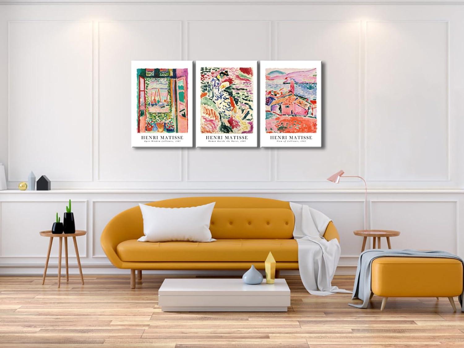 imageWieco Art 3 Piece Henri Mattise Canvas Wall Art Abstract Colorful Matisse Posters Canvas Prints for Wall and Home Office Decorations20x28inchx3pcs50x70cmx3pcs