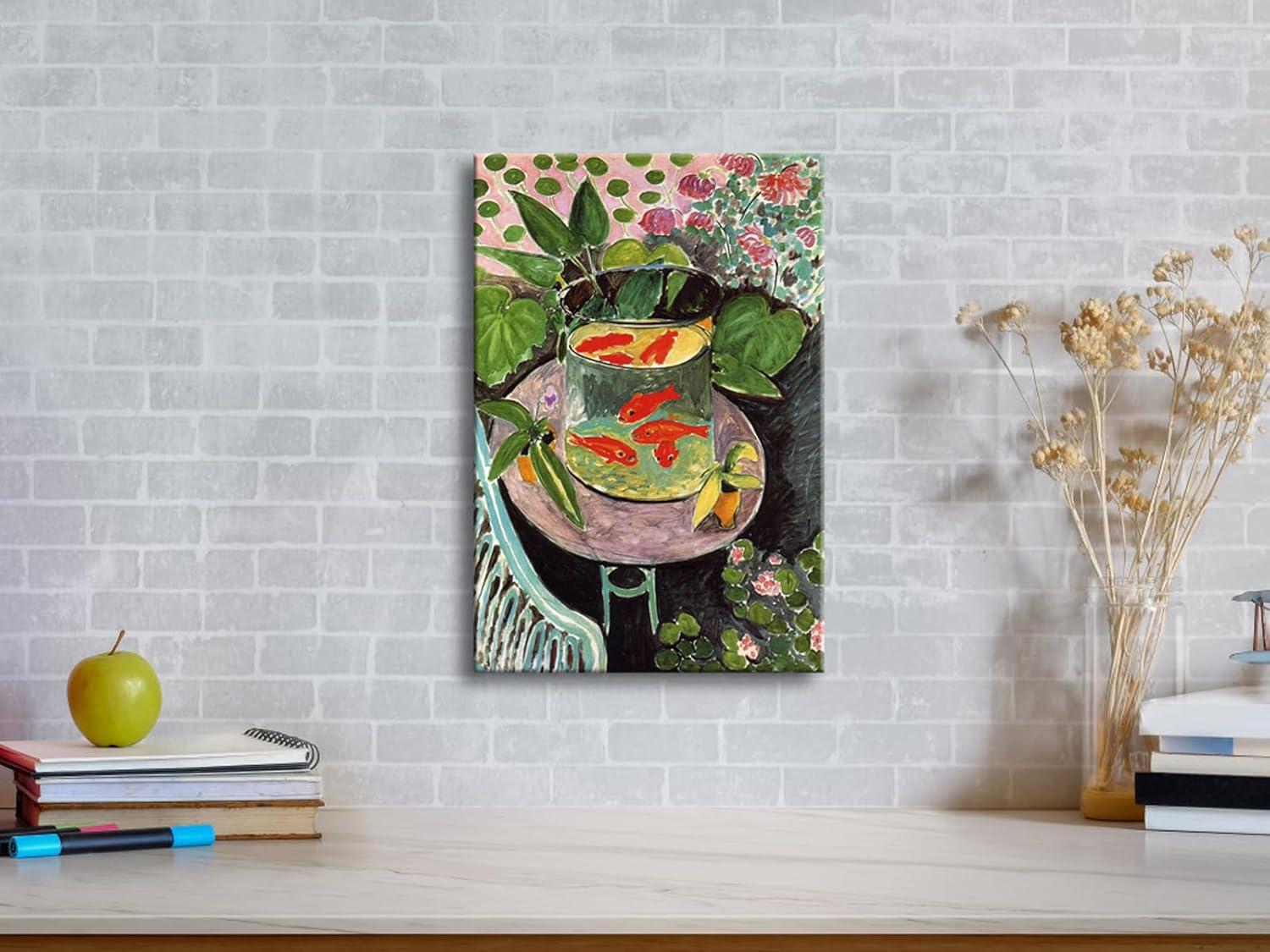 imageWieco Art Canvas Prints Goldfish by Henri Matisse Colorism Aesthetic Abstract Canvas Wall Art for Wall Decor and Home Office Decorations16L x 108W