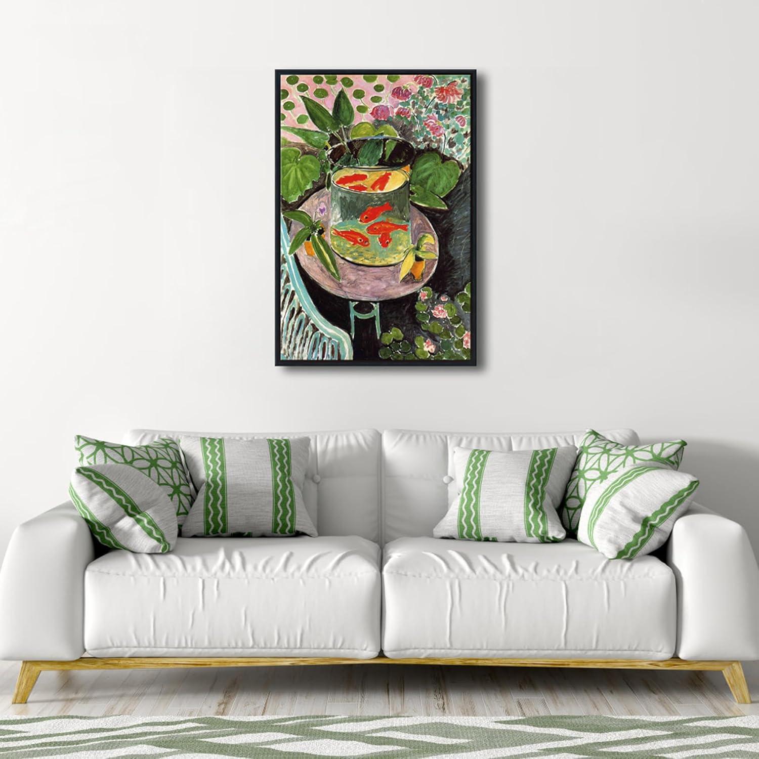 imageWieco Art Canvas Prints Goldfish by Henri Matisse Colorism Aesthetic Abstract Canvas Wall Art for Wall Decor and Home Office Decorations16x24inchFramed