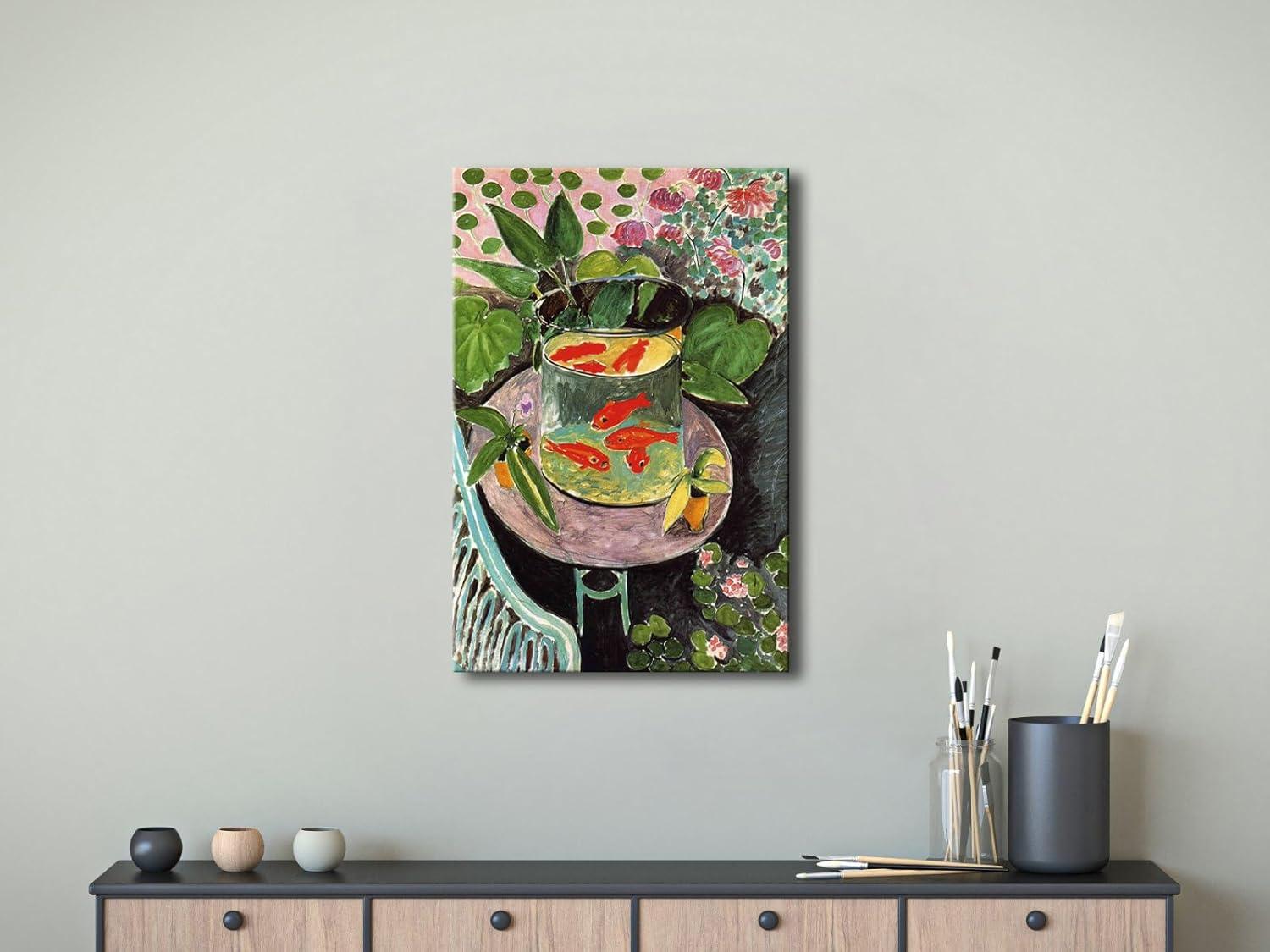imageWieco Art Canvas Prints Goldfish by Henri Matisse Colorism Aesthetic Abstract Canvas Wall Art for Wall Decor and Home Office Decorations24L x 16W