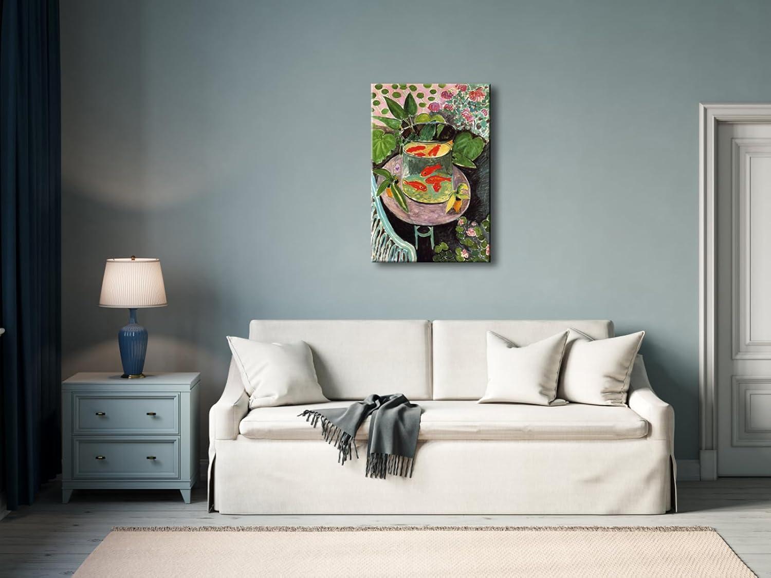 imageWieco Art Canvas Prints Goldfish by Henri Matisse Colorism Aesthetic Abstract Canvas Wall Art for Wall Decor and Home Office Decorations24L x 16W