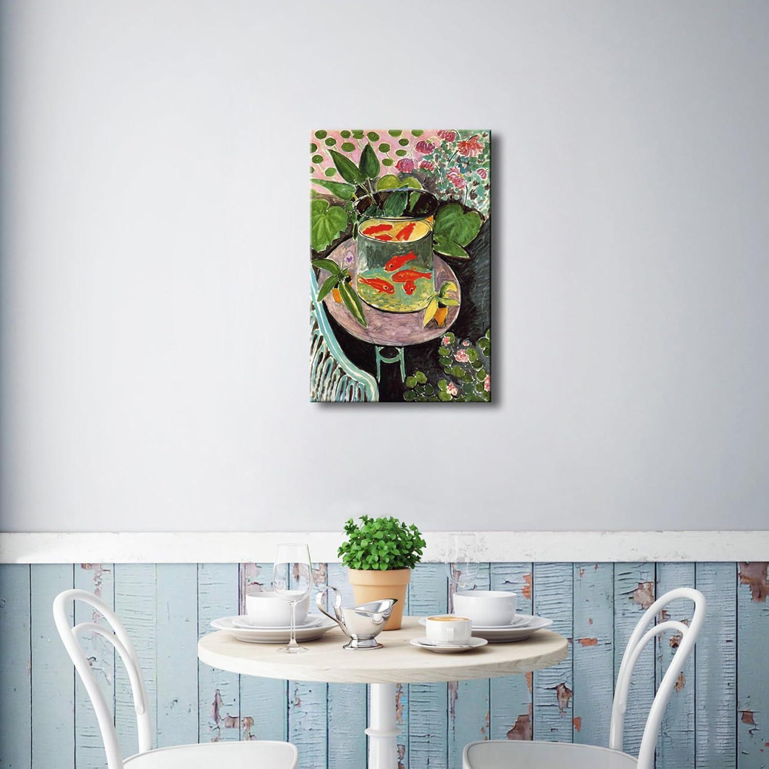 imageWieco Art Canvas Prints Goldfish by Henri Matisse Colorism Aesthetic Abstract Canvas Wall Art for Wall Decor and Home Office Decorations24L x 16W