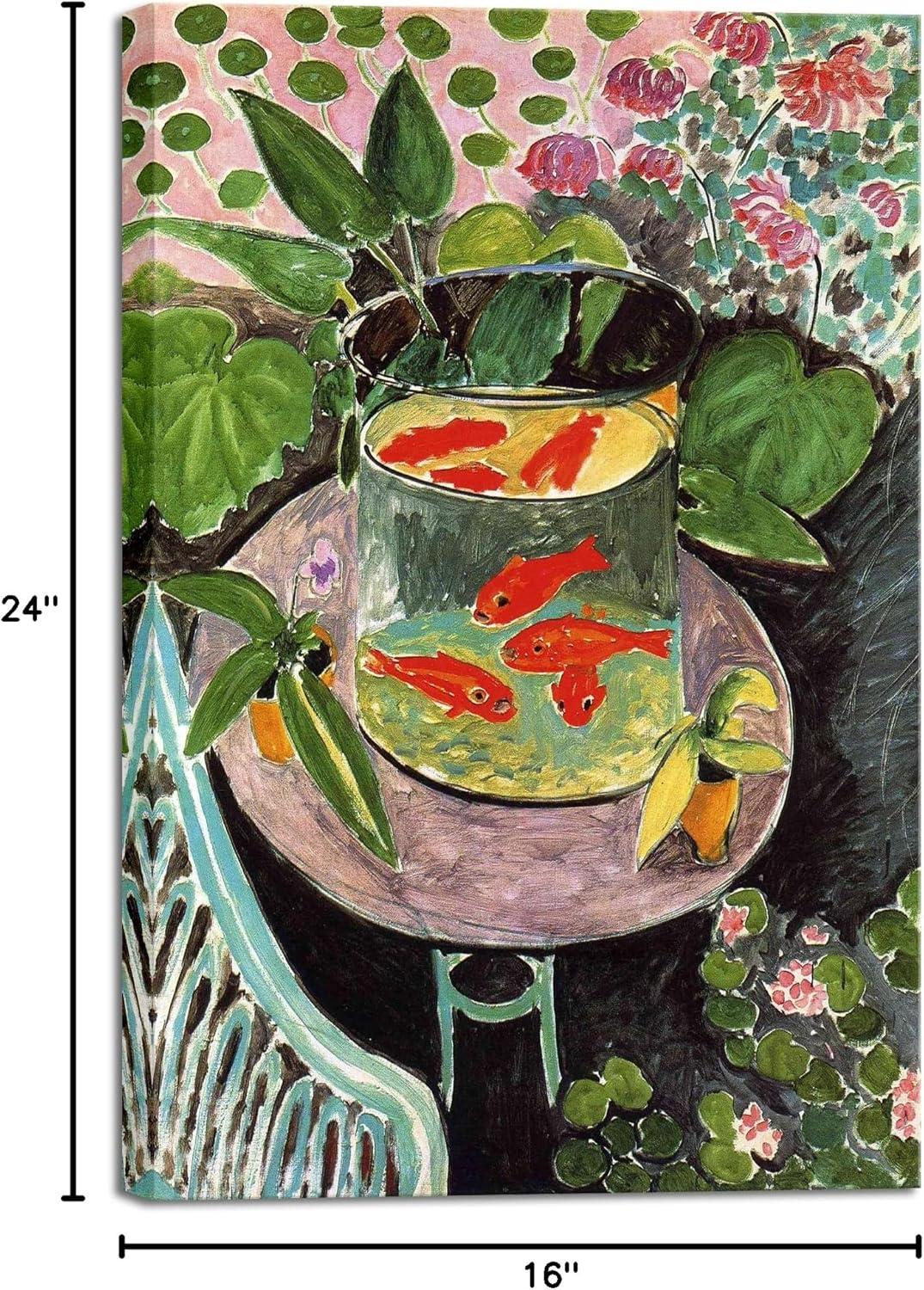 imageWieco Art Canvas Prints Goldfish by Henri Matisse Colorism Aesthetic Abstract Canvas Wall Art for Wall Decor and Home Office Decorations24L x 16W