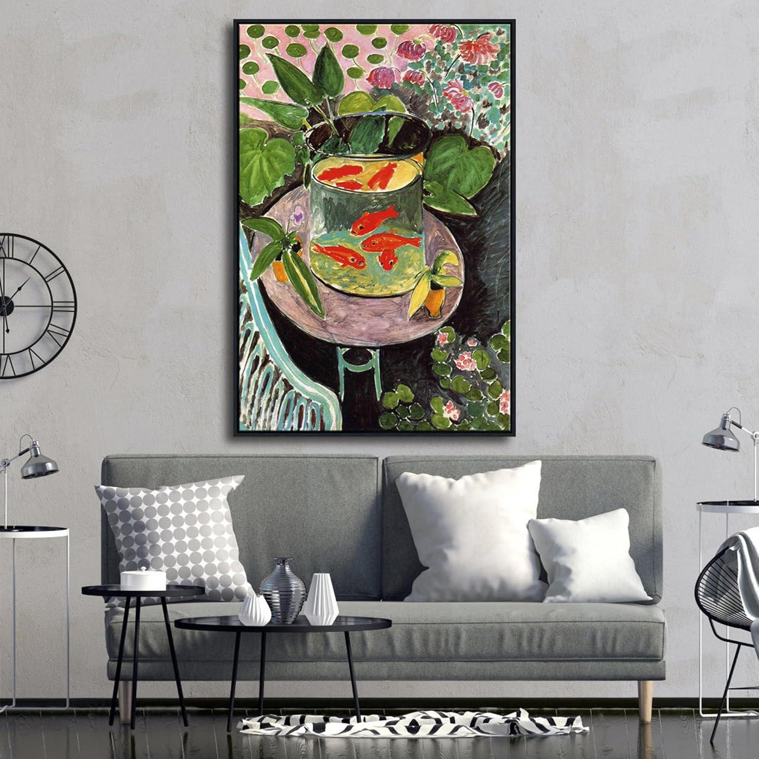 imageWieco Art Canvas Prints Goldfish by Henri Matisse Colorism Aesthetic Abstract Canvas Wall Art for Wall Decor and Home Office Decorations24L x 36W