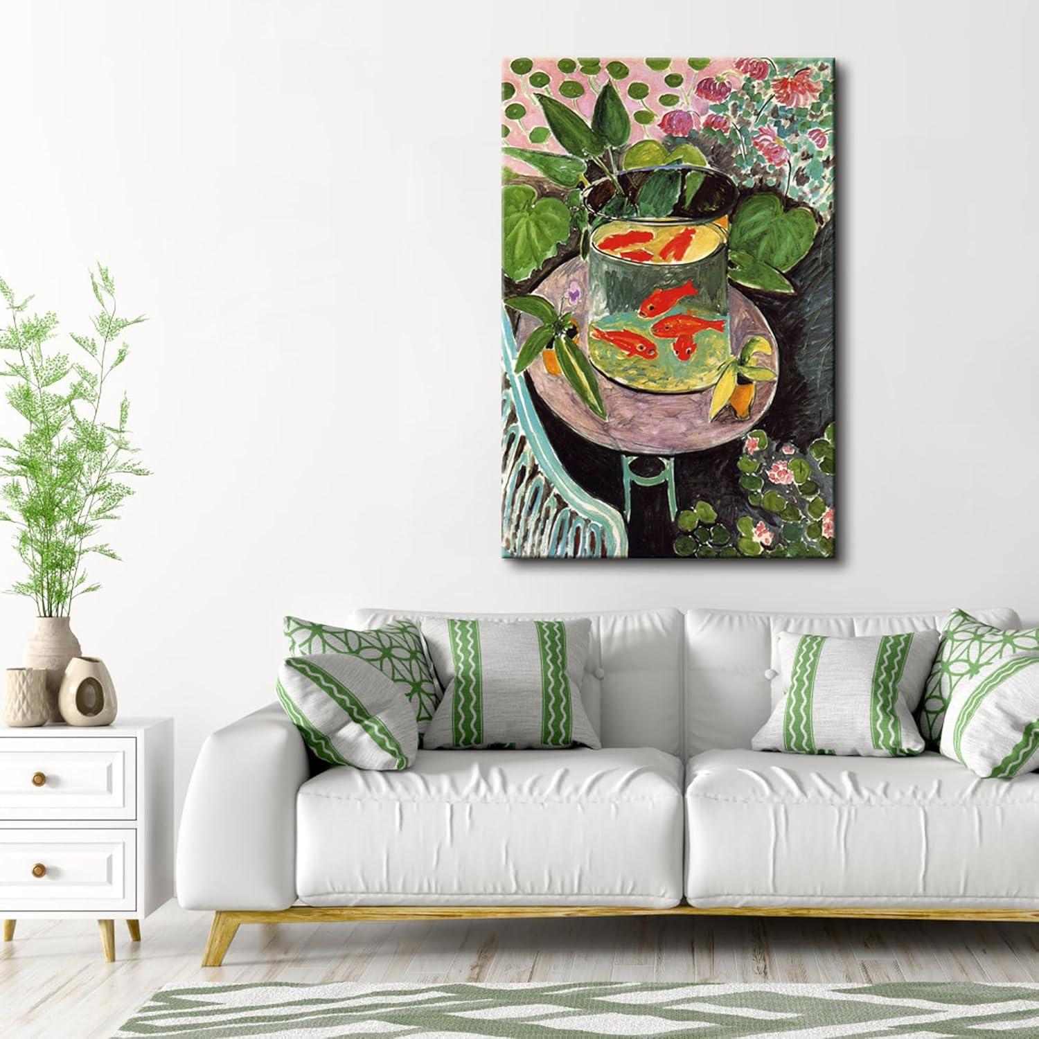 imageWieco Art Canvas Prints Goldfish by Henri Matisse Colorism Aesthetic Abstract Canvas Wall Art for Wall Decor and Home Office Decorations24x36inch60x90cm