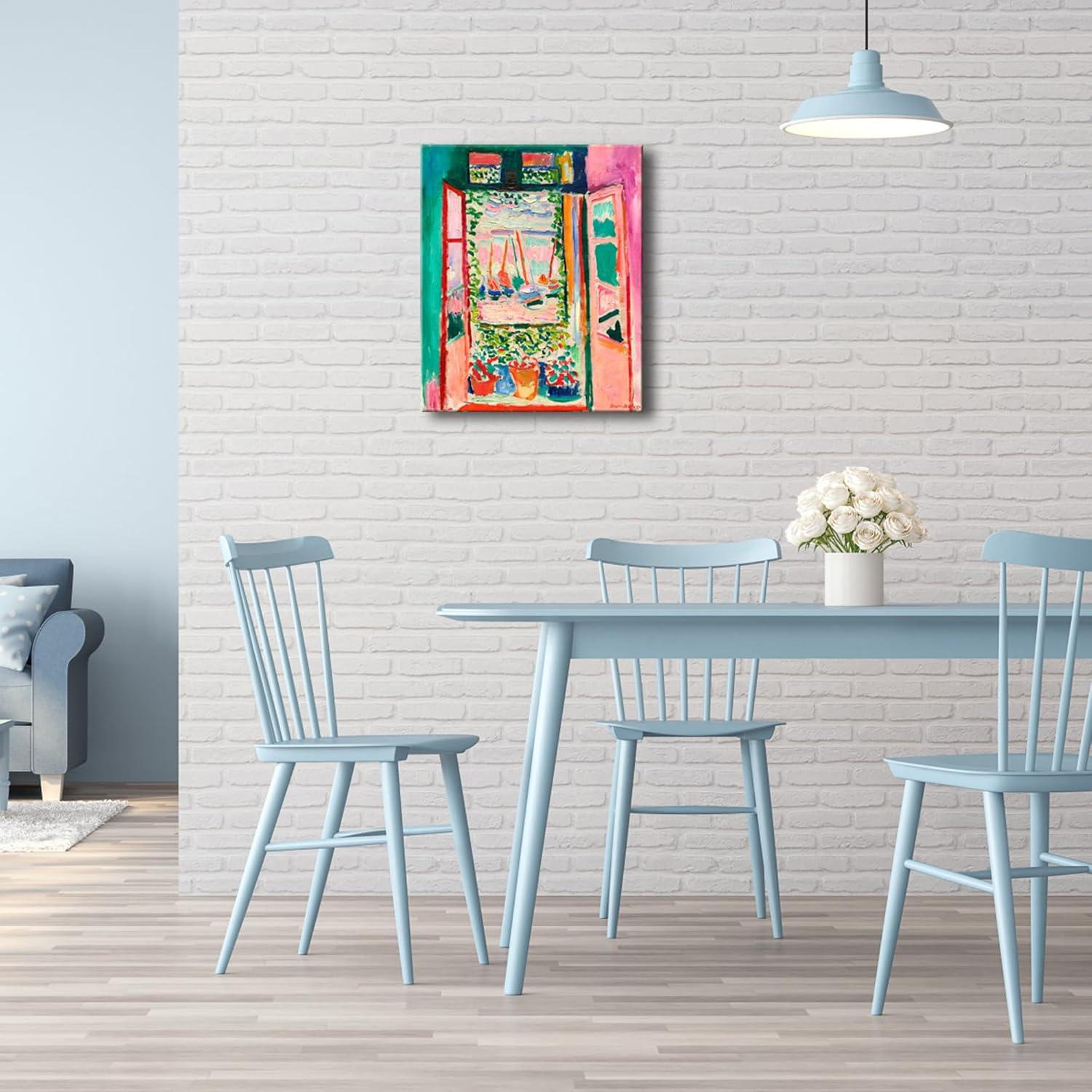imageWieco Art Framed Wall Art View of Collioure 1905 by Henri Mattise Abstract Colorful Art Matisse Posters Canvas Prints for Wall and Home Office Decorations Bronze Gold FramePink1