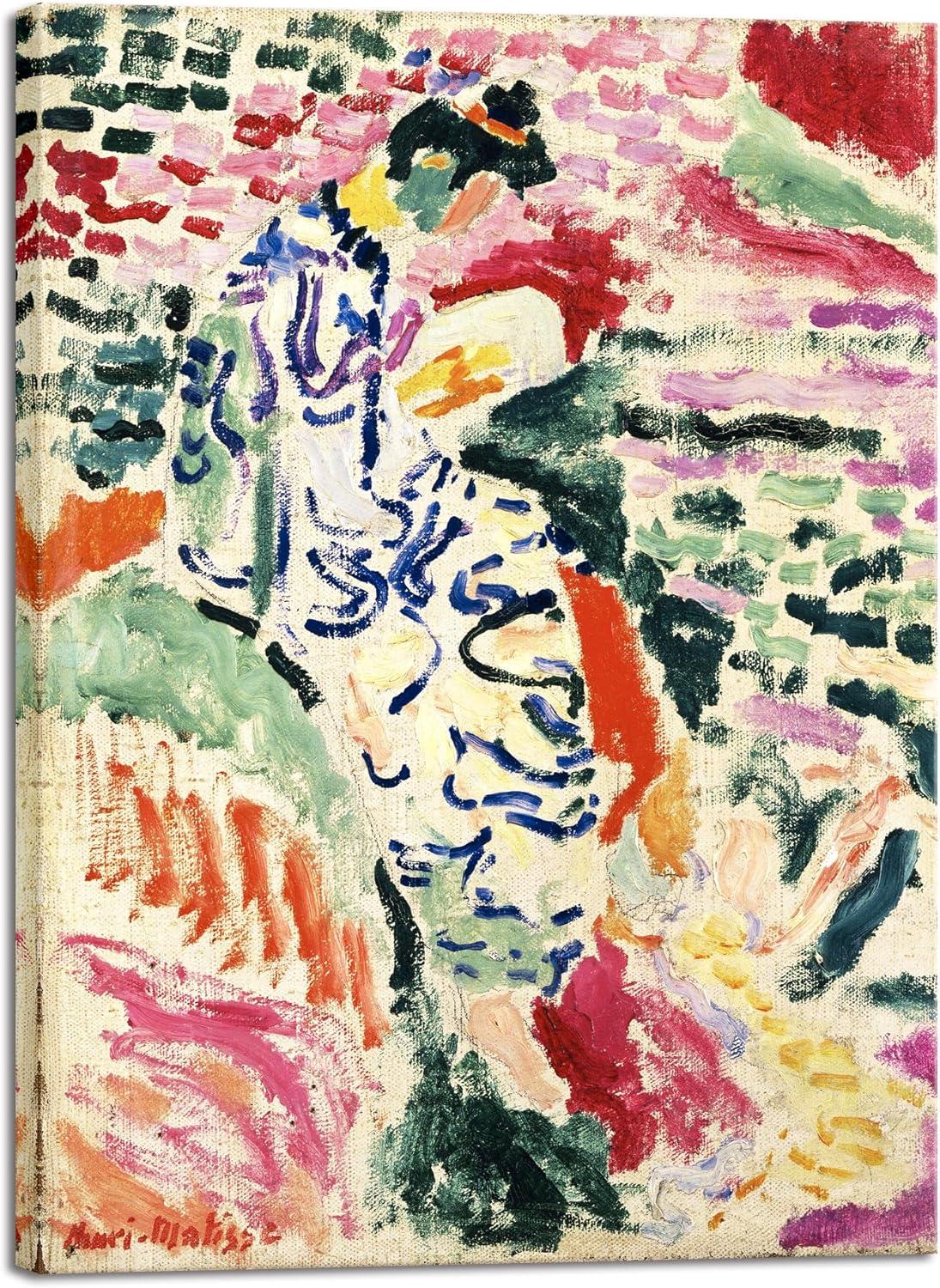 imageWieco Art Framed Wall Art View of Collioure 1905 by Henri Mattise Abstract Colorful Art Matisse Posters Canvas Prints for Wall and Home Office Decorations Bronze Gold FramePink2