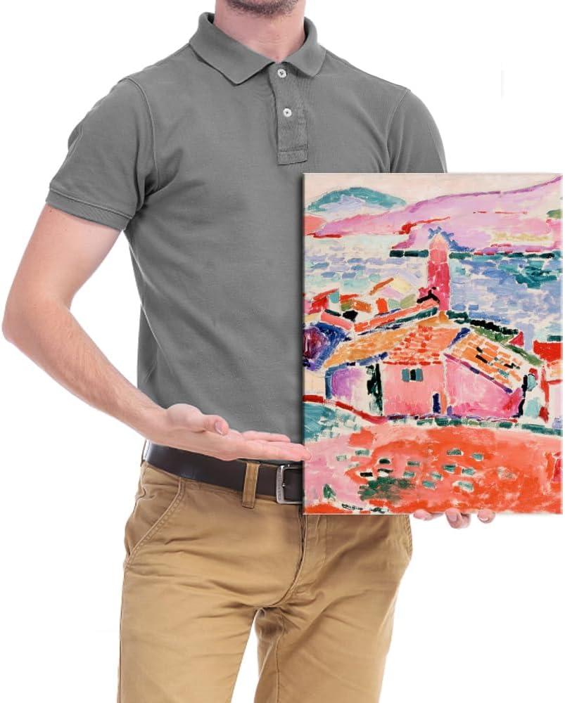 imageWieco Art Framed Wall Art View of Collioure 1905 by Henri Mattise Abstract Colorful Art Matisse Posters Canvas Prints for Wall and Home Office Decorations Bronze Gold FramePink3
