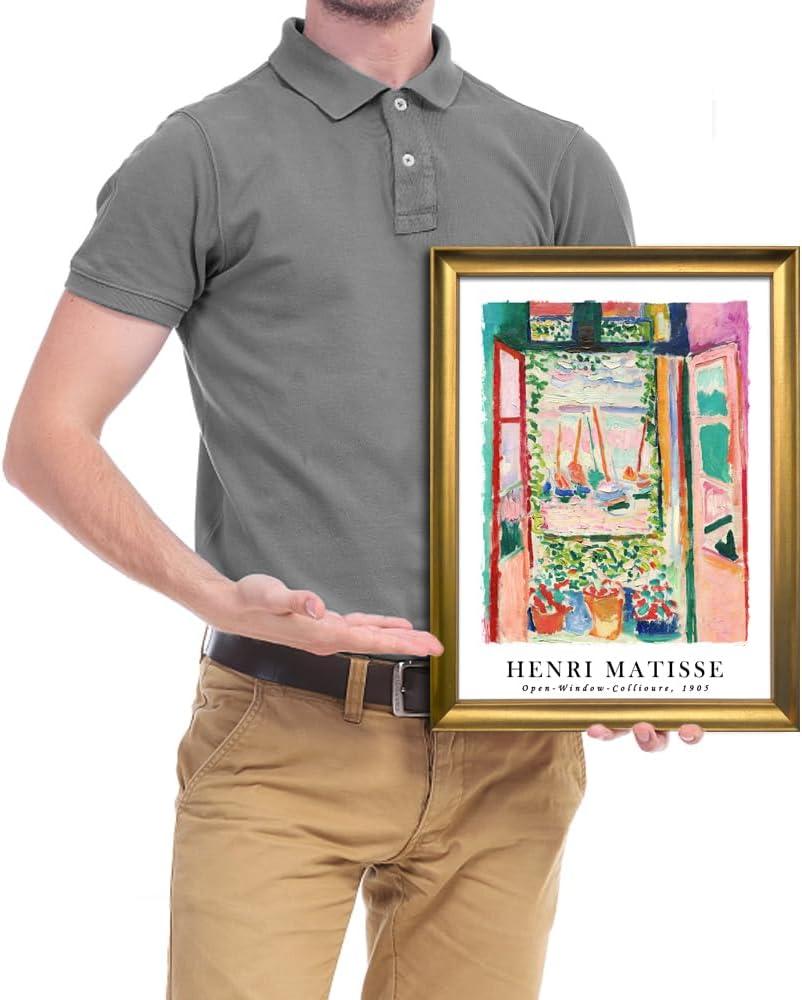 imageWieco Art Framed Wall Art View of Collioure 1905 by Henri Mattise Abstract Colorful Art Matisse Posters Canvas Prints for Wall and Home Office Decorations Bronze Gold FramePink1