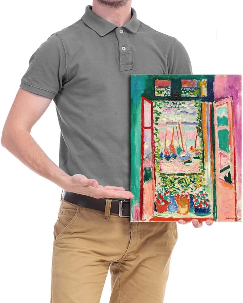 imageWieco Art Framed Wall Art View of Collioure 1905 by Henri Mattise Abstract Colorful Art Matisse Posters Canvas Prints for Wall and Home Office Decorations Bronze Gold FramePink1