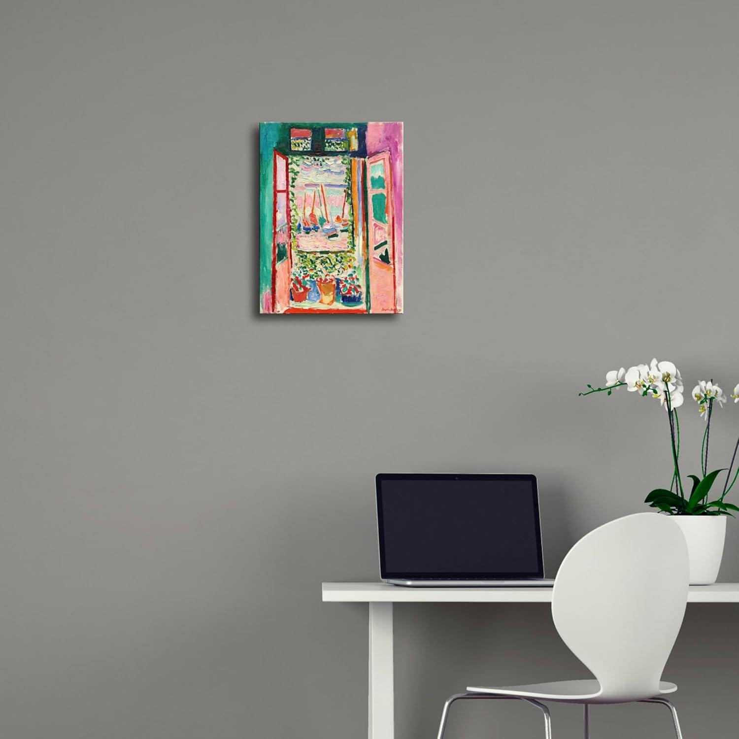 imageWieco Art Framed Wall Art View of Collioure 1905 by Henri Mattise Abstract Colorful Art Matisse Posters Canvas Prints for Wall and Home Office Decorations Bronze Gold FramePink1