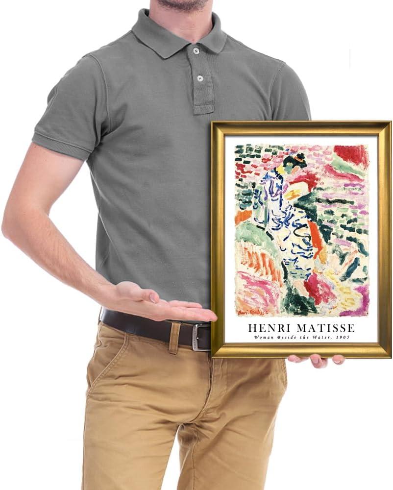 imageWieco Art Framed Wall Art View of Collioure 1905 by Henri Mattise Abstract Colorful Art Matisse Posters Canvas Prints for Wall and Home Office Decorations Bronze Gold FramePink2